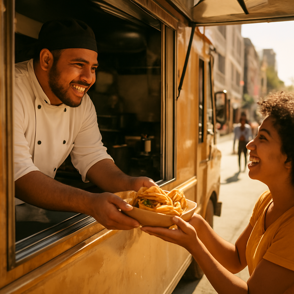 Fuego Taco Truck serving customers